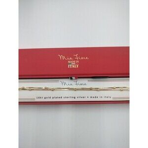 Mia Fiore Women's 18 KT Gold Plated Sterling Silver Bracelet 2 Chain Italy Made